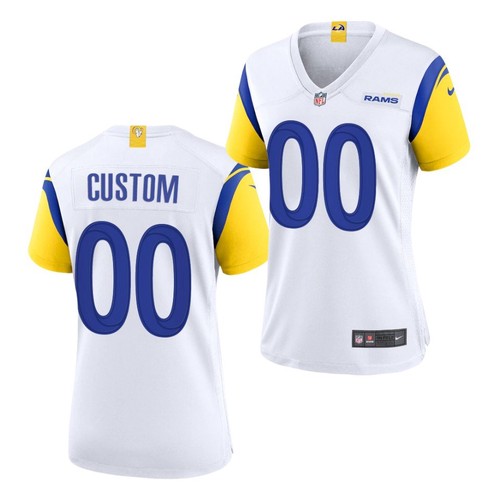 Womens 2021 Los Angeles Rams Modern Throwback Custom White NFL Football Jersey->customized nfl jersey->Custom Jersey